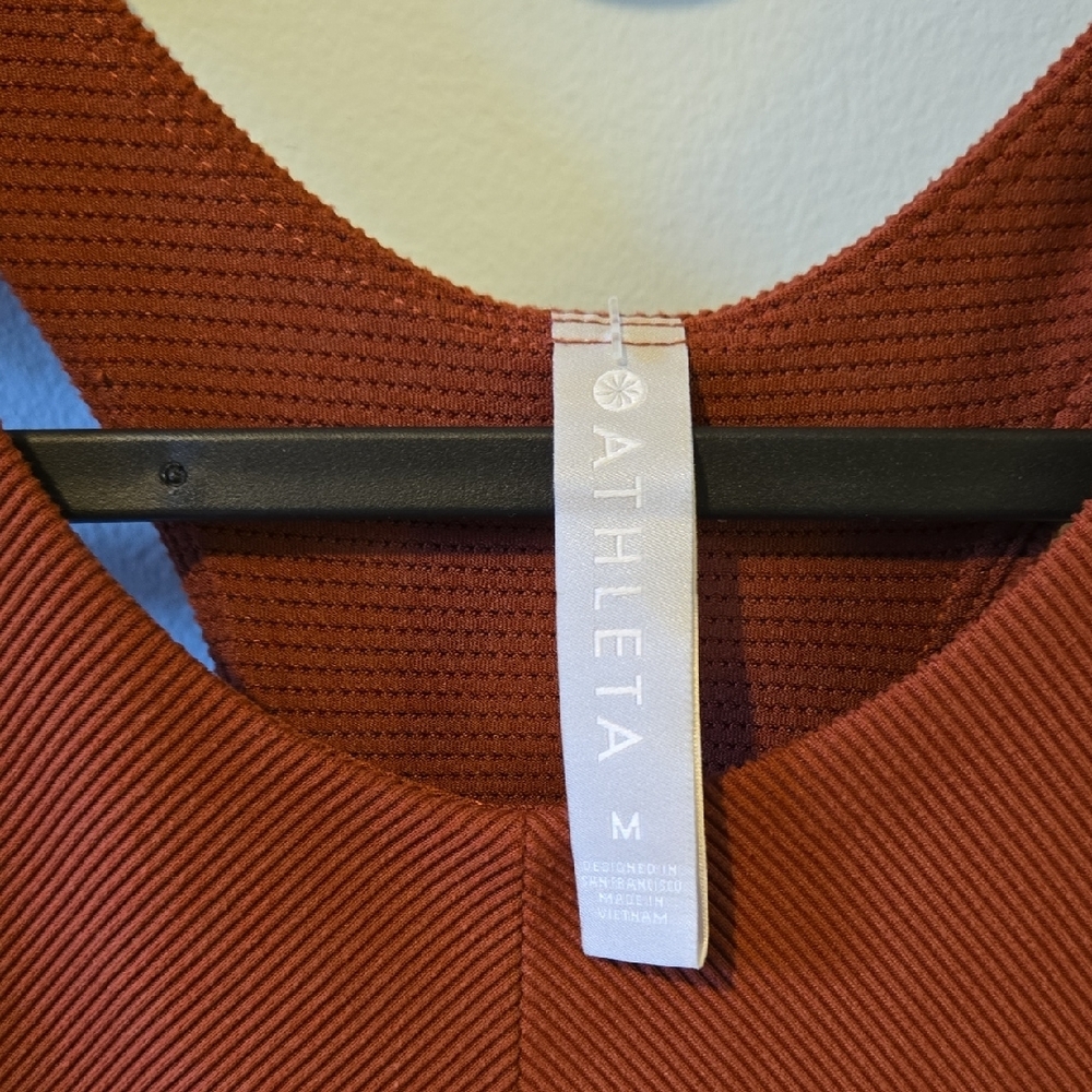 Athleta Winona Rust Sleeveless Dress Athleisure Sz M - Picture 2 of 6